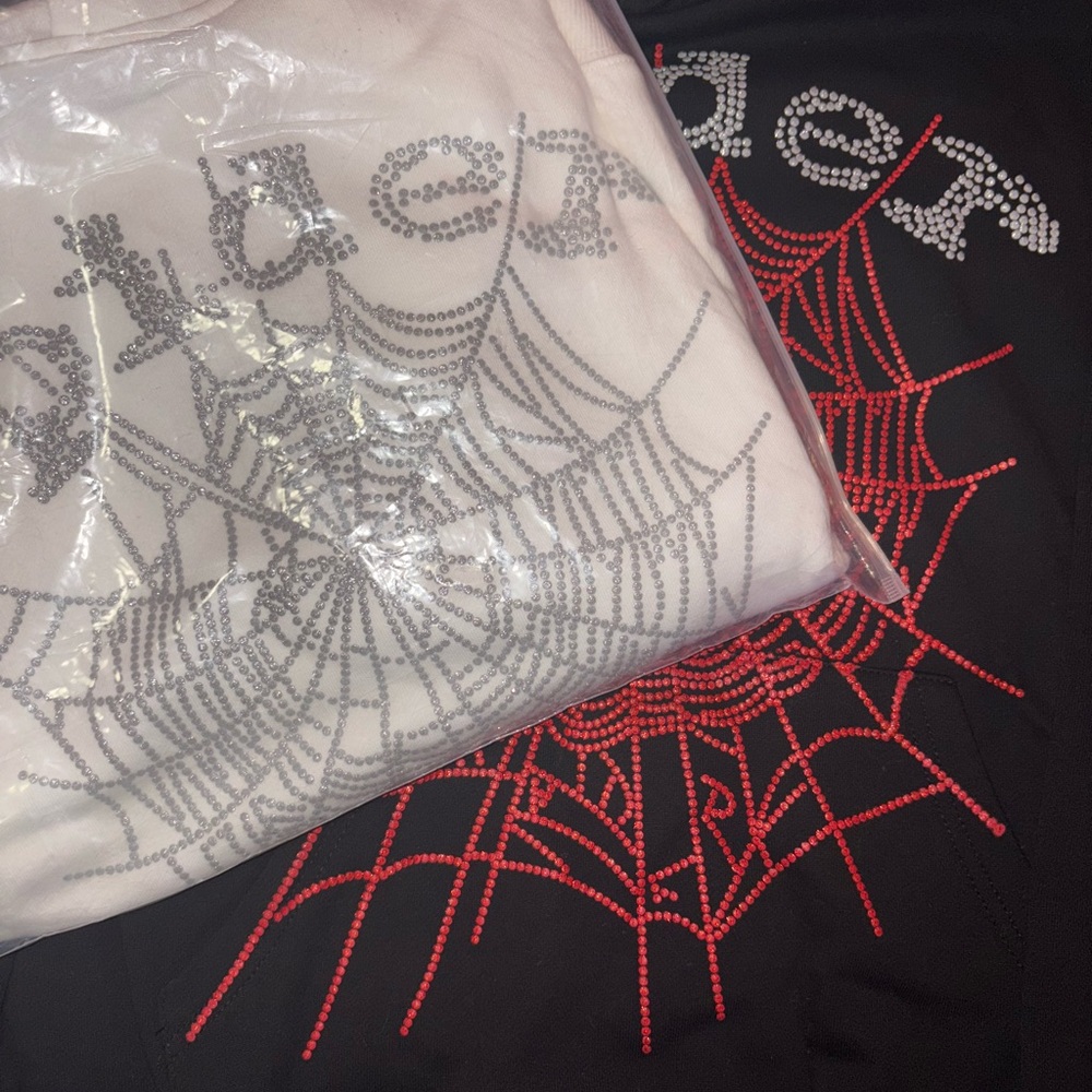 Spider Web Design Sweater - Black and White